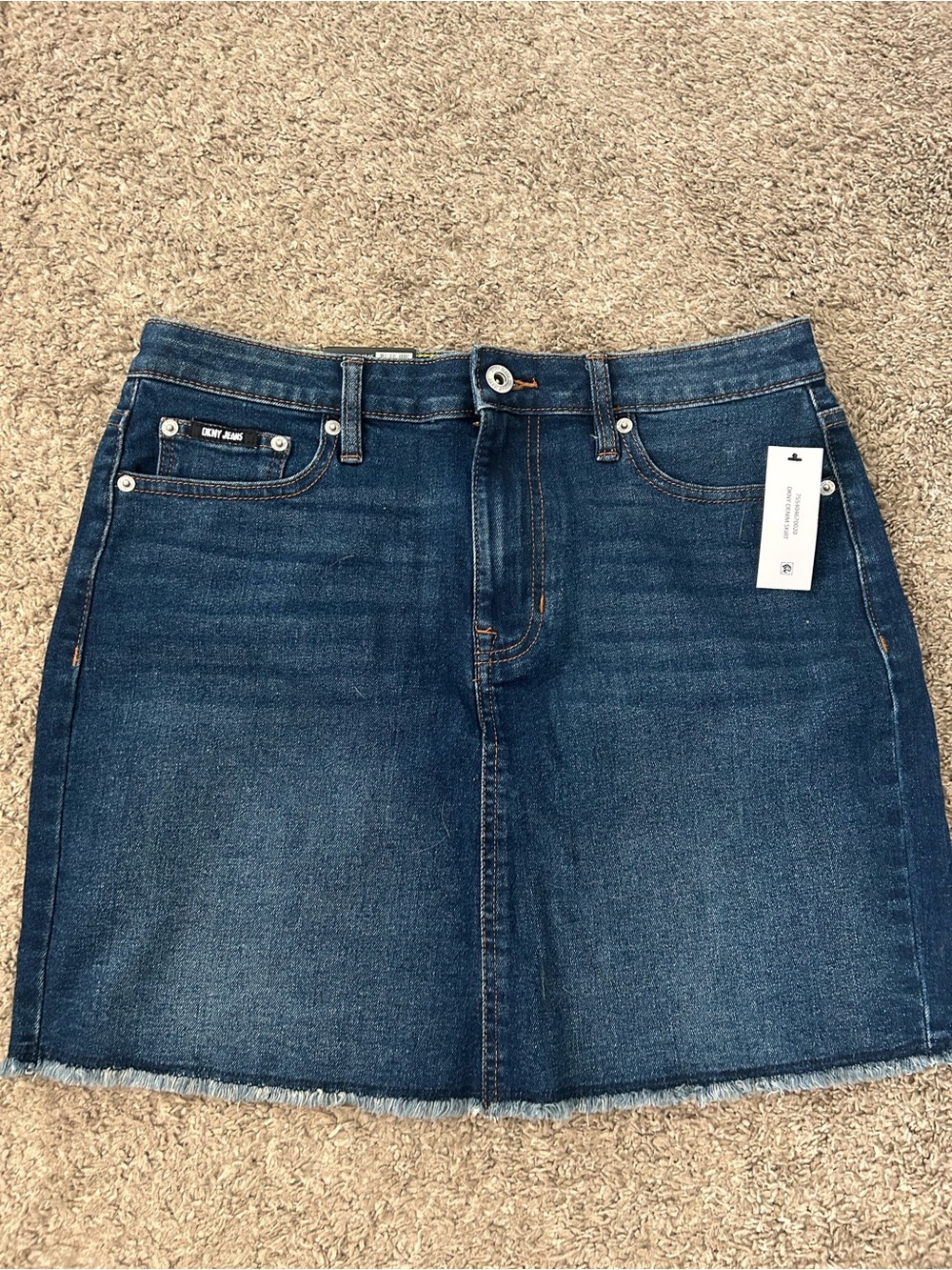DKNY Dark Blue Denim Mini Skirt